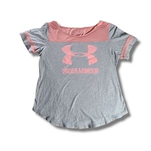 𝅺UNDER Armour Grey Orange Logo Tee